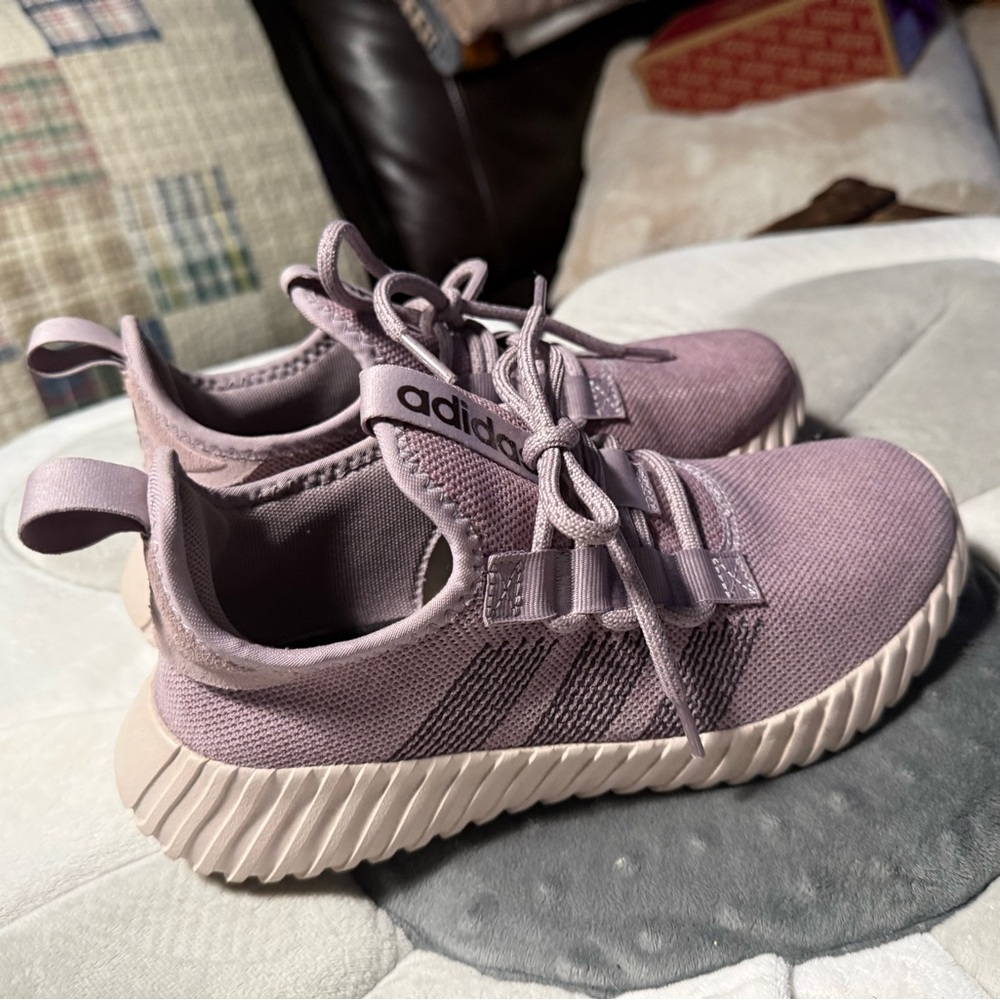 adidas Lavender Knit Lace-Up Sneakers - Picture 2 of 3